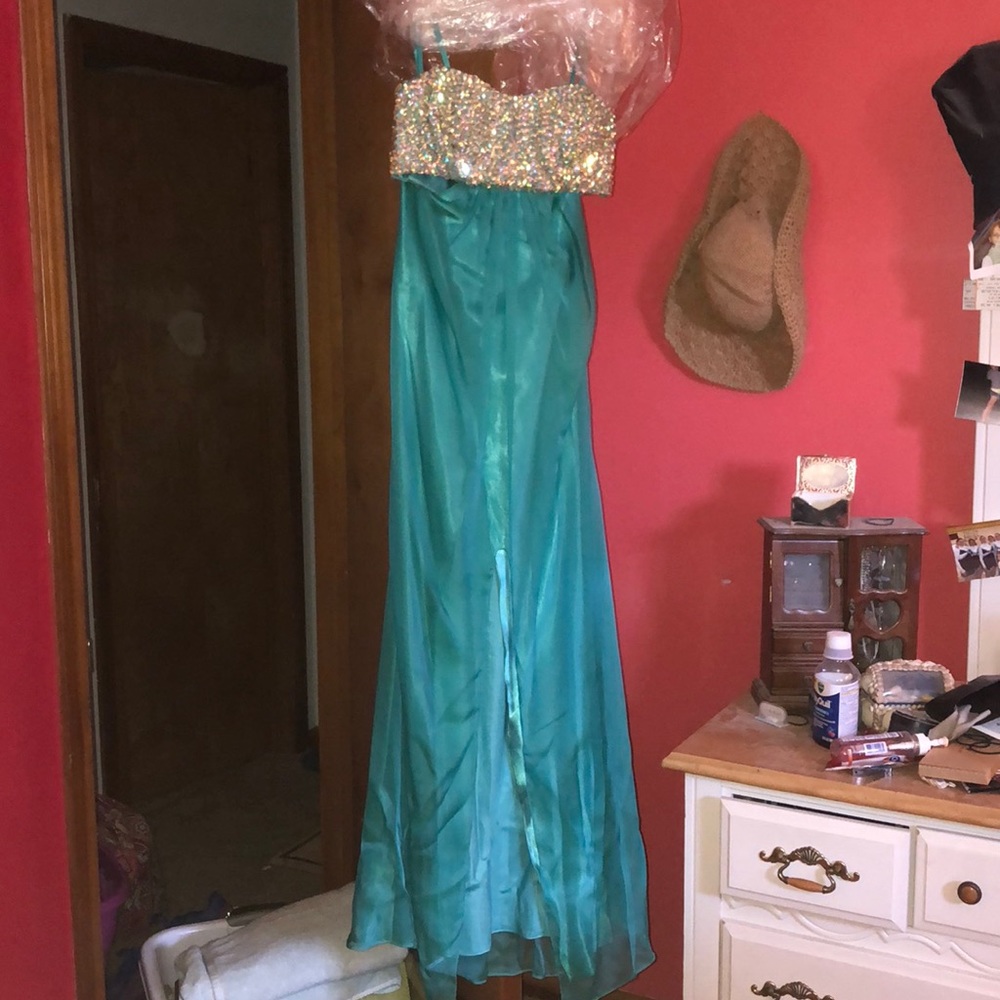 Teal blue/green prom dress